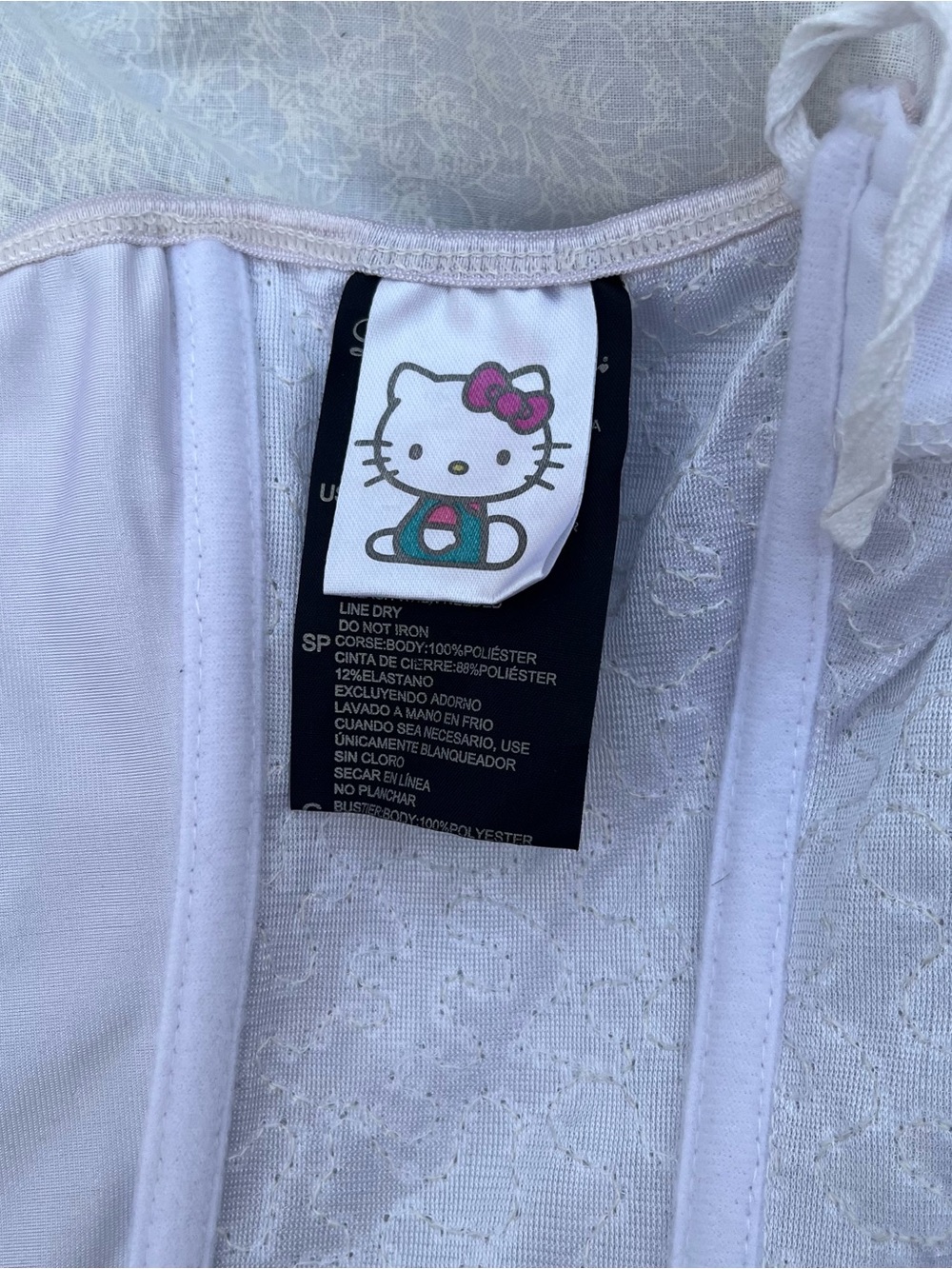 Hello Kitty White Sequin Corset Bustier Top - Picture 5 of 6